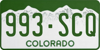 CO license plate 993SCQ