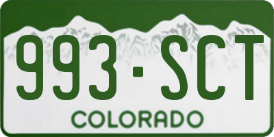 CO license plate 993SCT