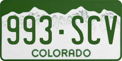 CO license plate 993SCV