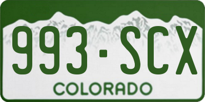 CO license plate 993SCX