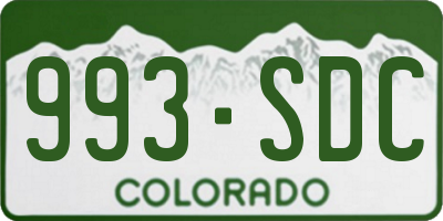 CO license plate 993SDC