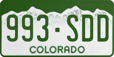 CO license plate 993SDD