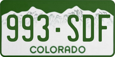 CO license plate 993SDF
