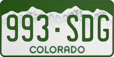 CO license plate 993SDG