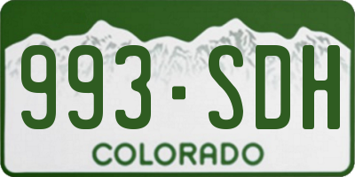 CO license plate 993SDH