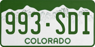 CO license plate 993SDI