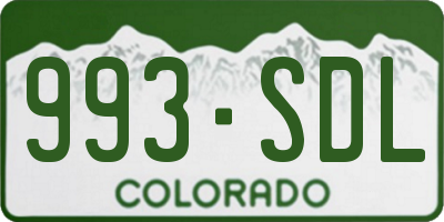 CO license plate 993SDL