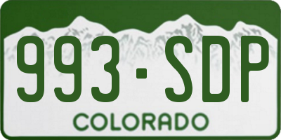CO license plate 993SDP
