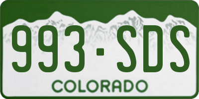 CO license plate 993SDS