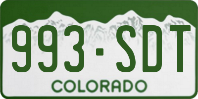 CO license plate 993SDT
