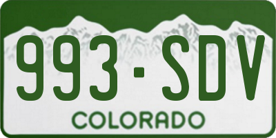 CO license plate 993SDV