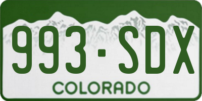 CO license plate 993SDX