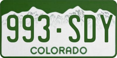 CO license plate 993SDY