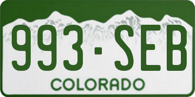 CO license plate 993SEB