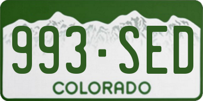 CO license plate 993SED