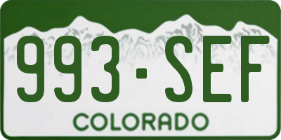 CO license plate 993SEF