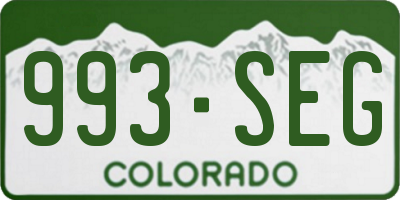 CO license plate 993SEG