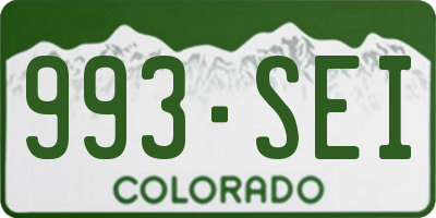 CO license plate 993SEI