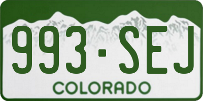 CO license plate 993SEJ