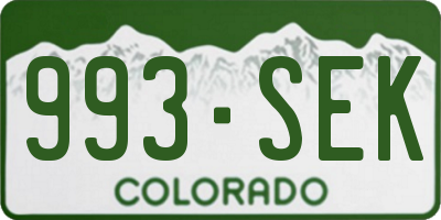 CO license plate 993SEK