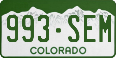 CO license plate 993SEM