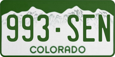 CO license plate 993SEN