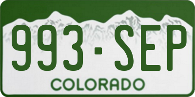 CO license plate 993SEP