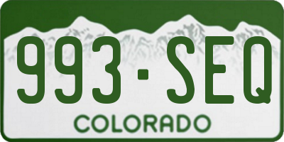 CO license plate 993SEQ