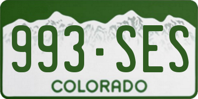 CO license plate 993SES