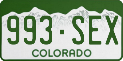 CO license plate 993SEX