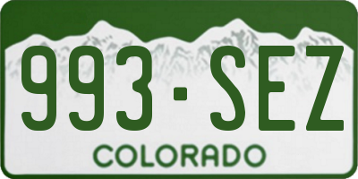 CO license plate 993SEZ