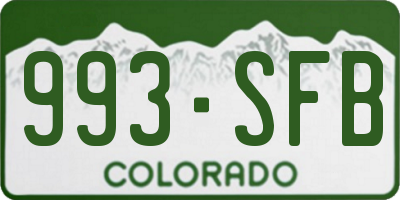 CO license plate 993SFB