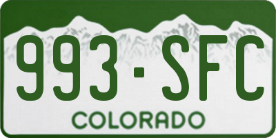 CO license plate 993SFC