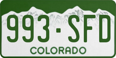 CO license plate 993SFD