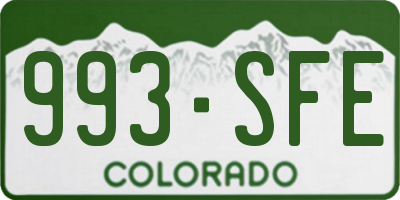 CO license plate 993SFE
