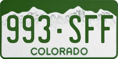 CO license plate 993SFF