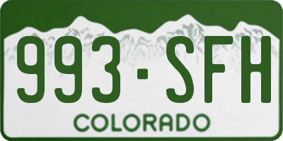 CO license plate 993SFH