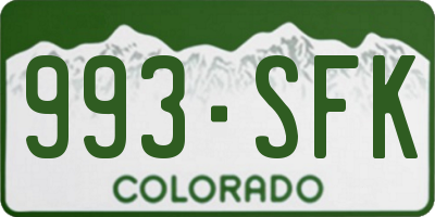 CO license plate 993SFK