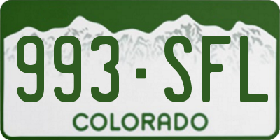 CO license plate 993SFL