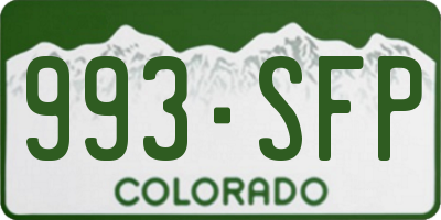 CO license plate 993SFP