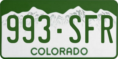 CO license plate 993SFR