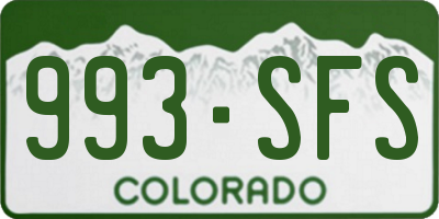 CO license plate 993SFS