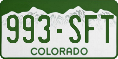 CO license plate 993SFT