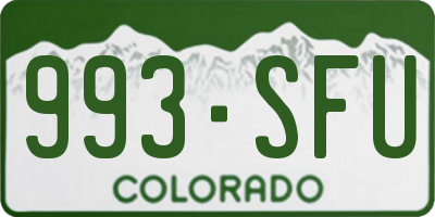 CO license plate 993SFU
