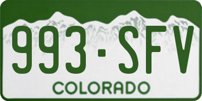 CO license plate 993SFV