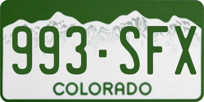 CO license plate 993SFX