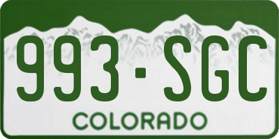 CO license plate 993SGC