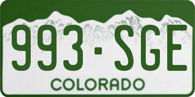 CO license plate 993SGE