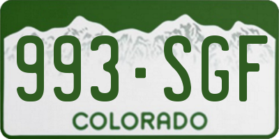 CO license plate 993SGF