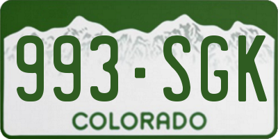 CO license plate 993SGK